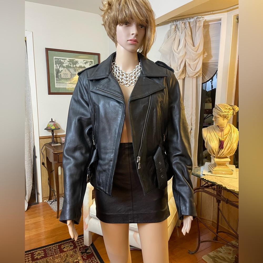 Flying Bikes Oakwood Insulated Leather Jacket Size Medium